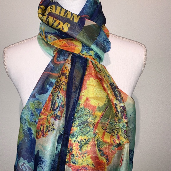 COPY -RARE BOHO Hawaiian Map Chiffon Sarong - Picture 4 of 8